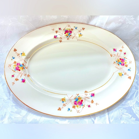 vintage New Princess Candle Light By American Limoges oval serving Plate - Picture 1 of 2